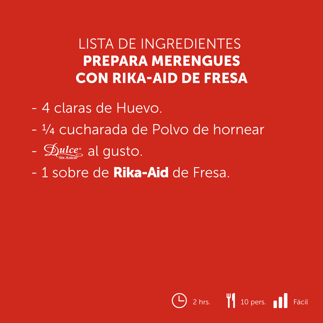 Ingredientes receta de merengues